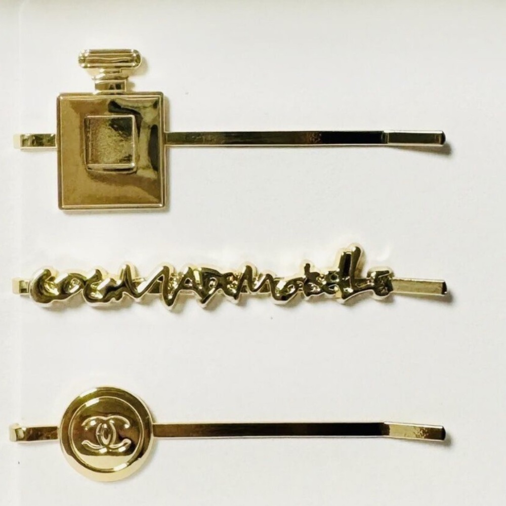 CHANEL Gold Hair Accessory Set of 3 NWT
